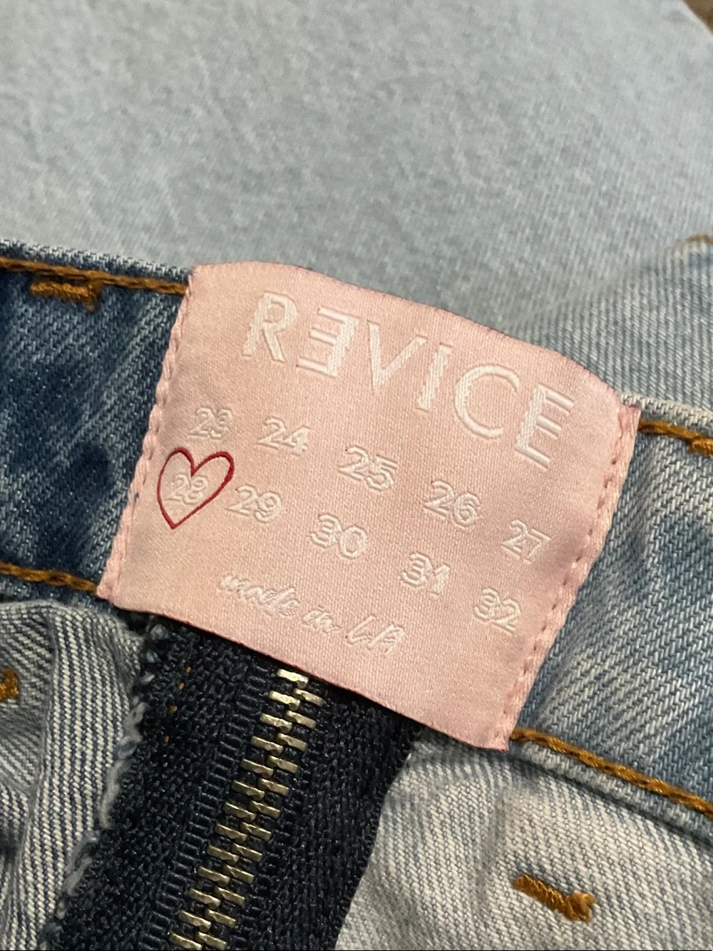 REVICE Ying Yang Crops Tokyo Wash Two-Tone High-Rise Jeans in Dark & Light Blue